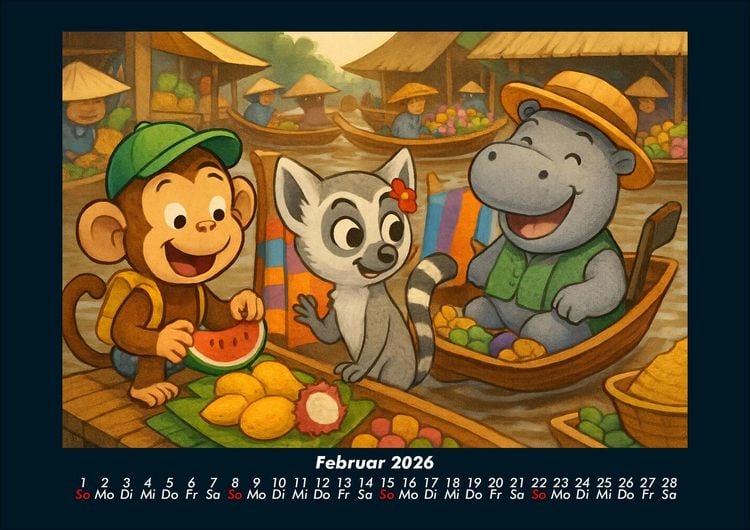 Produktbild: Milo, Lulu & Sash in Bangkok 2026 Fotokalender DIN A4