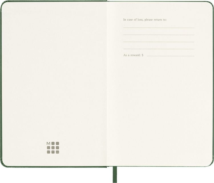 Produktbild: Moleskine 12 Monate Wochen Notizkalender 2027, Pocket/A6, 1 Wo = 1 Seite, rechts linierte Seite, Fester Einband, Myrtengr&uuml;n