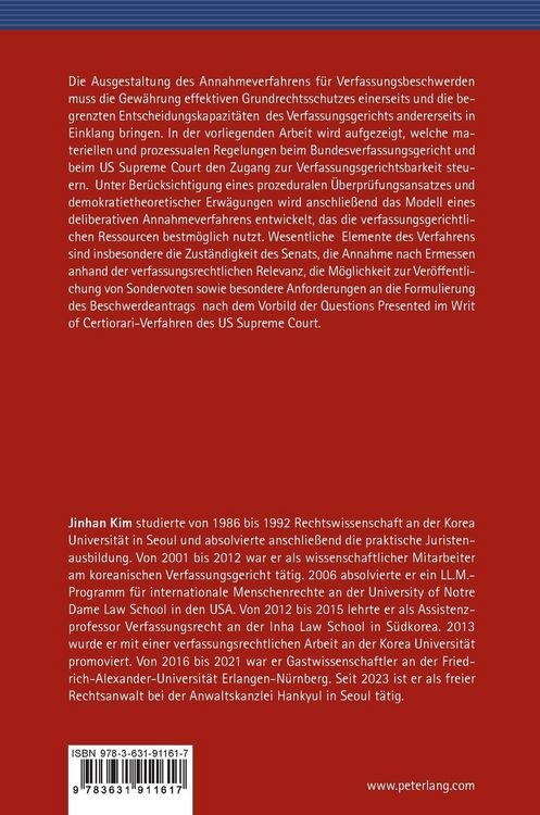 Produktbild: Das Annahmeverfahren f&uuml;r Verfassungsbeschwerden