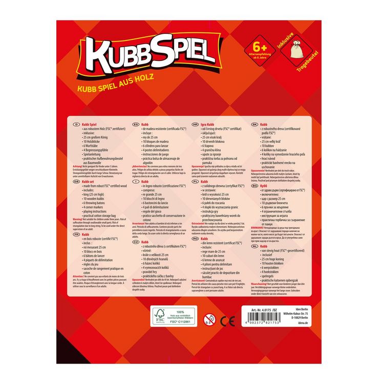 Produktbild: Idena Kubb Spiel 21-teilig