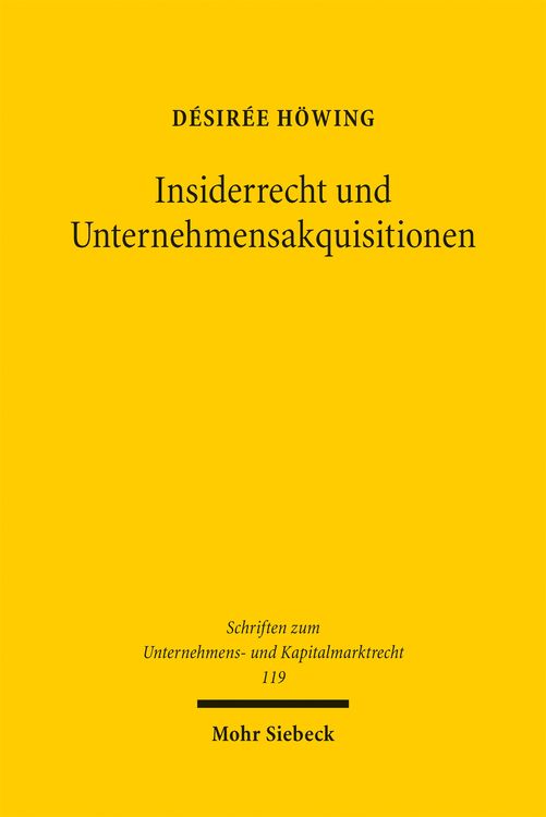 Produktbild: Insiderrecht und Unternehmensakquisitionen