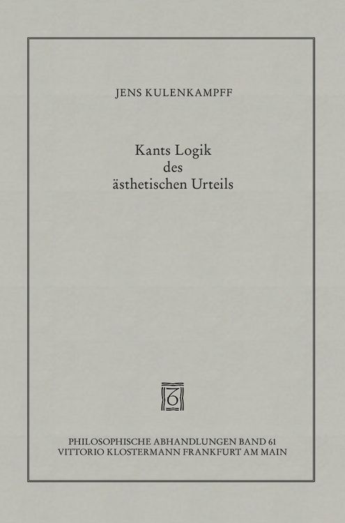 Produktbild: Kants Logik des &auml;sthetischen Urteils