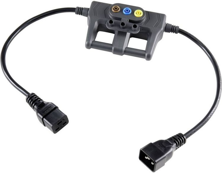 Produktbild: VOLTCRAFT CAA-1L 16 Messadapter Kaltger&auml;te-Stecker C20 - Kaltger&auml;te-Buchse C19 Dunkelgrau
