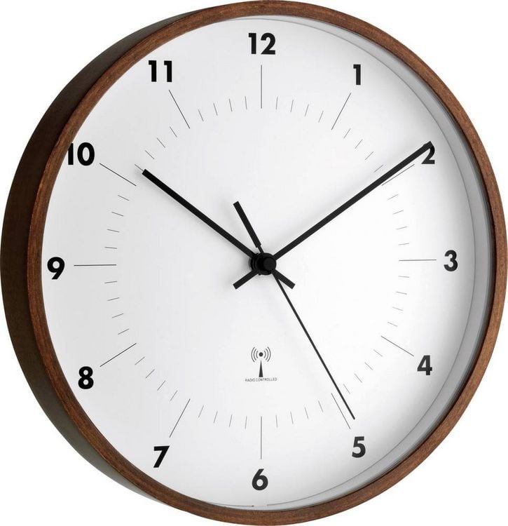 Produktbild: TFA Dostmann 98.1097 Funk Wanduhr 25.5cm x 50mm Holz
