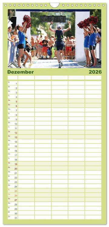 Produktbild: Familienplaner 2026 - Triathlon: Mit Leidenschaft zur pers&ouml;nlichen Bestzeit mit 5 Spalten (Wandkalender, 21 x 45 cm) CALVENDO