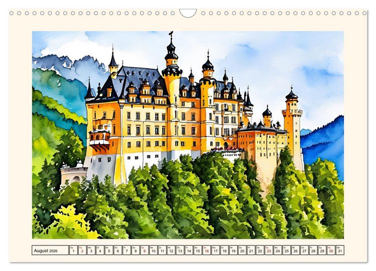 Produktbild: M&auml;rchenschl&ouml;sser und Burgen (Wandkalender 2026 DIN A3 quer), CALVENDO Monatskalender