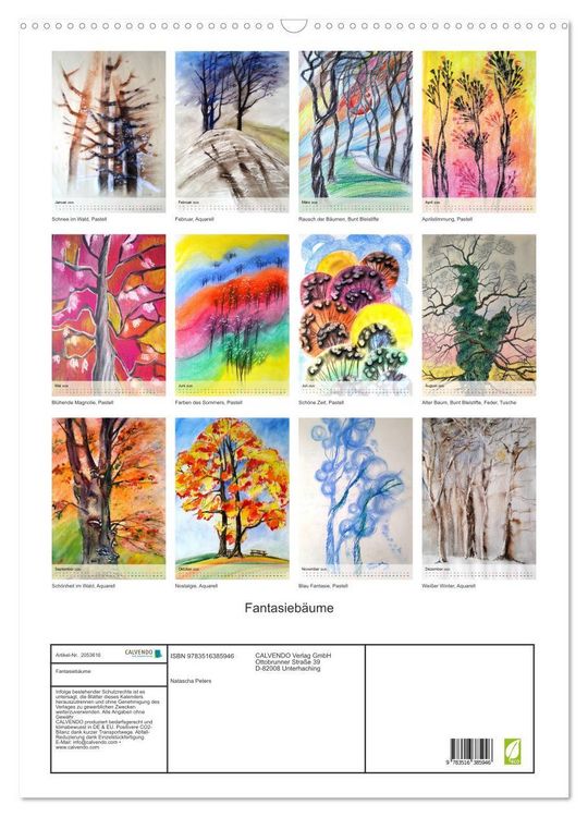 Produktbild: Fantasieb&auml;ume (Wandkalender 2026 DIN A2 hoch), CALVENDO Monatskalender