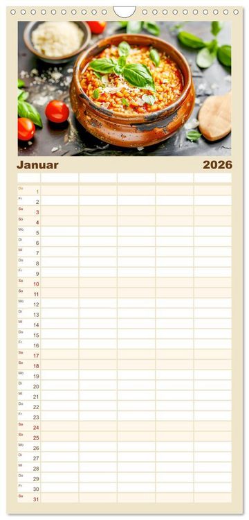 Produktbild: Familienplaner 2026 - Alles Reis oder was?! - Ideen f&uuml;r s&uuml;&szlig;e und herzhafte Reisgerichte mit 5 Spalten (Wandkalender, 21 x 45 cm) CALVENDO