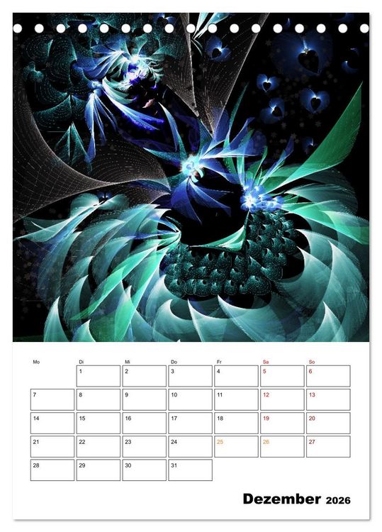 Produktbild: Zauberhaftes Textildesign (Tischkalender 2026 DIN A5 hoch), CALVENDO Monatskalender