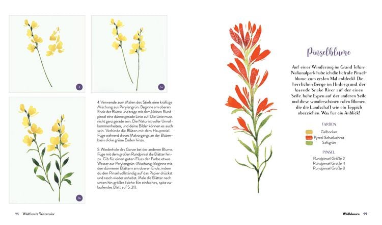 Produktbild: Wildflower Watercolor &ndash; Blumen-Aquarelle malen