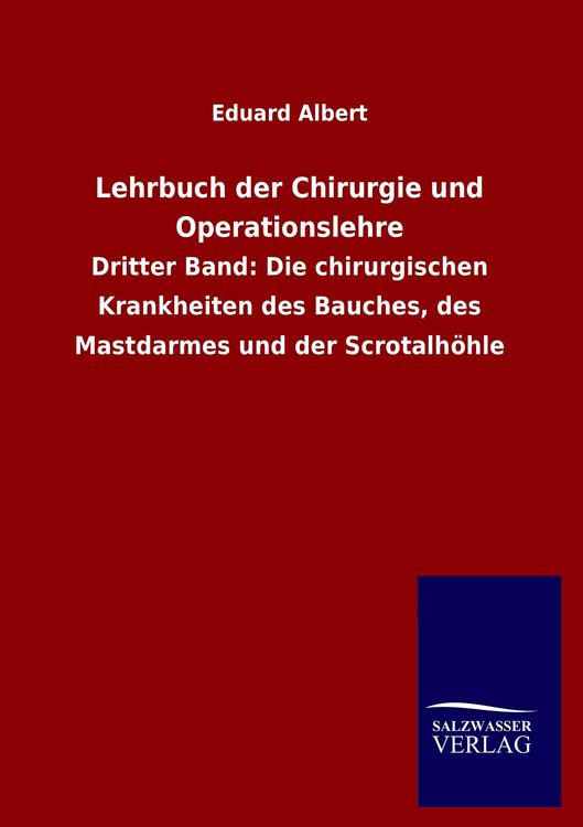 Produktbild: Lehrbuch der Chirurgie und Operationslehre