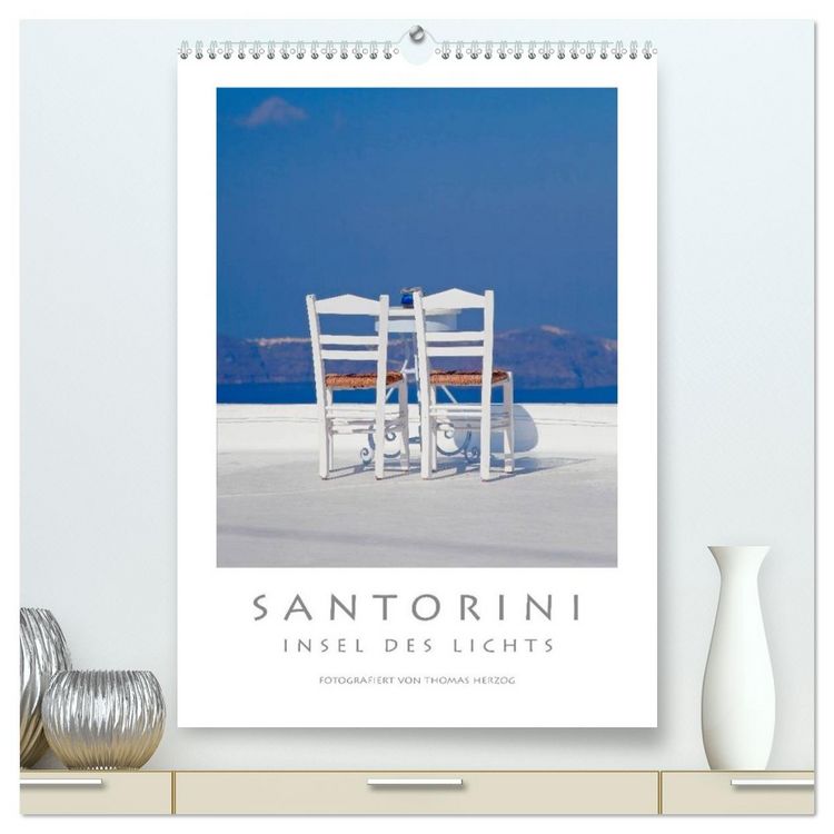 Produktbild: SANTORINI - INSEL DES LICHTS (hochwertiger Premium Wandkalender 2026 DIN A2 hoch), Kunstdruck in Hochglanz