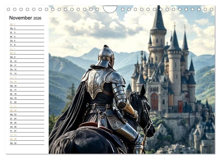 Produktbild: Rittertum und Mythos &ndash; Das Zeitalter der Ehre (Wandkalender 2026 DIN A4 quer), CALVENDO Monatskalender