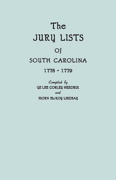 Produktbild: Jury Lists of South Carolina, 1778-1779