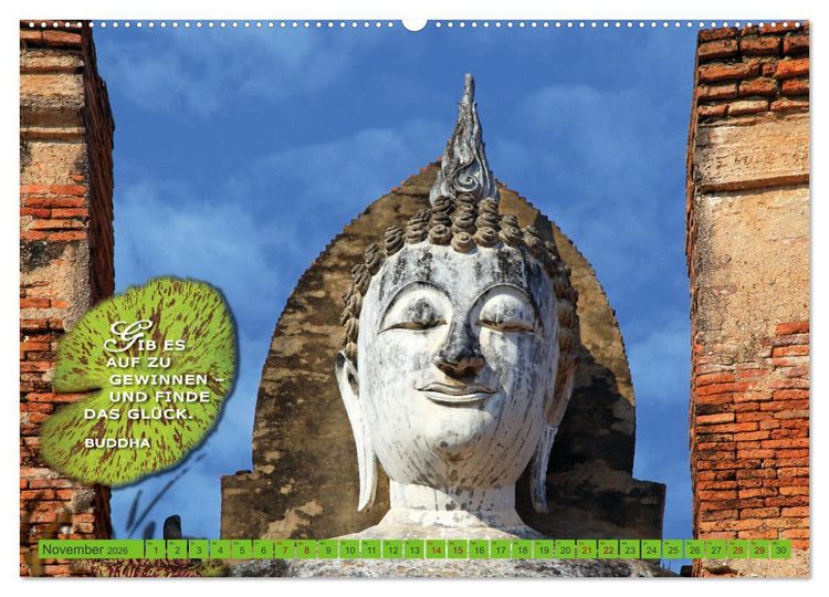 Produktbild: Buddhas Worte - Der Weg zur Achtsamkeit (Wandkalender 2026 DIN A2 quer), CALVENDO Monatskalender