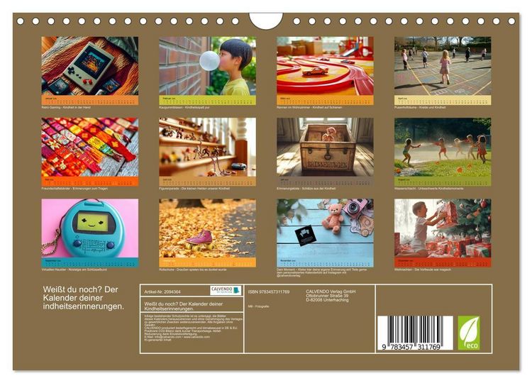 Produktbild: Wei&szlig;t du noch? Der Kalender deiner Kindheitserinnerungen. (Wandkalender 2026 DIN A4 quer), CALVENDO Monatskalender
