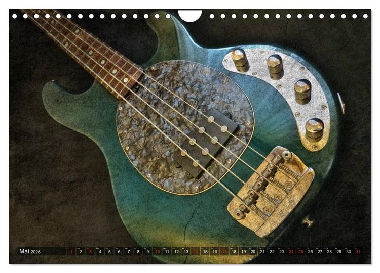 Produktbild: GITARREN Vintage Art (Wandkalender 2026 DIN A4 quer), CALVENDO Monatskalender