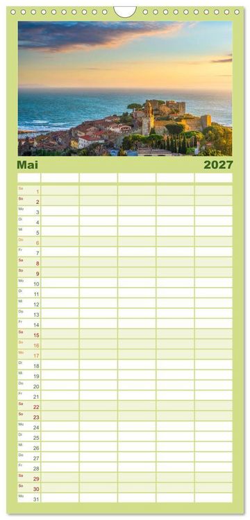 Produktbild: Familienplaner 2027 - Traumziel Toskana mit 5 Spalten (Wandkalender, 21 x 45 cm) CALVENDO