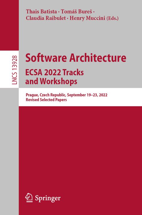Produktbild: Software Architecture. ECSA 2022 Tracks and Workshops