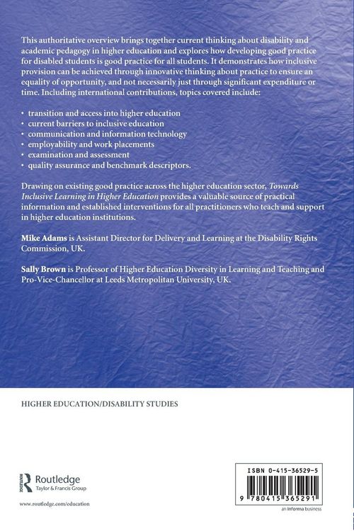 Produktbild: Towards Inclusive Learning in Higher Education