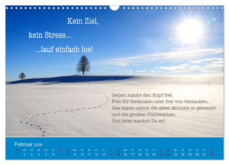 Produktbild: Pfl&uuml;ck Dein Gl&uuml;ck &ndash; Kleine Weisheiten f&uuml;r den Alltag (Wandkalender 2026 DIN A3 quer), CALVENDO Monatskalender