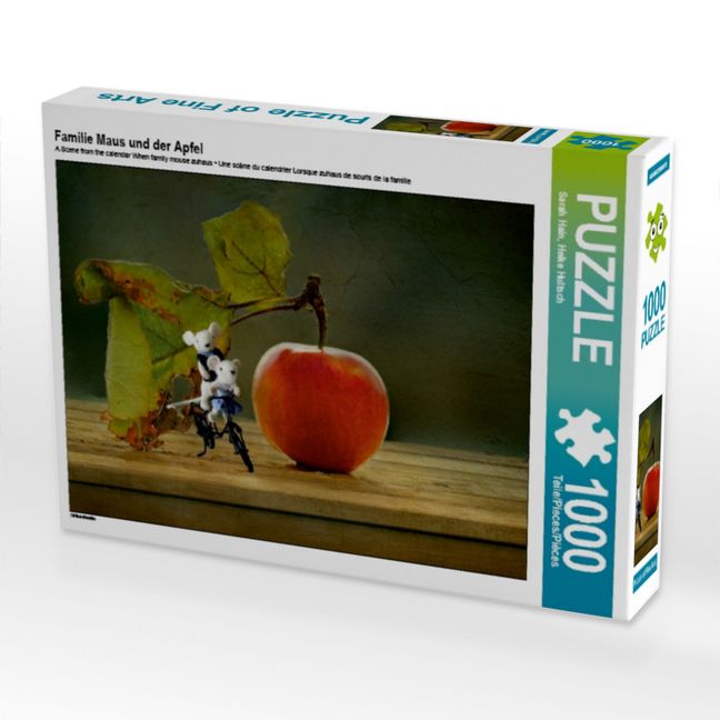 Produktbild: CALVENDO Puzzle Familie Maus und der Apfel | 1000 Teile Lege-Gr&ouml;&szlig;e 64x48cm Foto-Puzzle f&uuml;r gl&uuml;ckliche Stunden