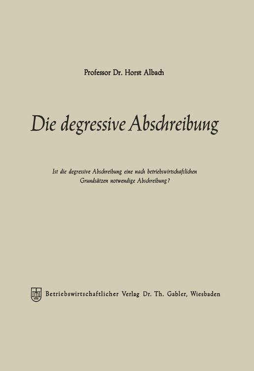 Produktbild: Die degressive Abschreibung