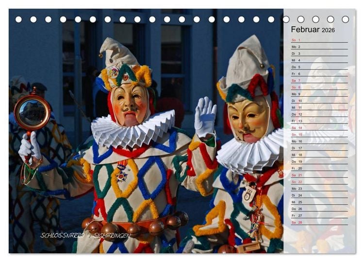 Produktbild: Schw&auml;bisch alemannische Fasnet (Tischkalender 2026 DIN A5 quer), CALVENDO Monatskalender