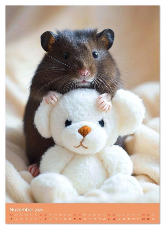 Produktbild: Golden Hamster Snapshots (Wall Calendar 2026 DIN A3 portrait), CALVENDO 12 Month Wall Calendar