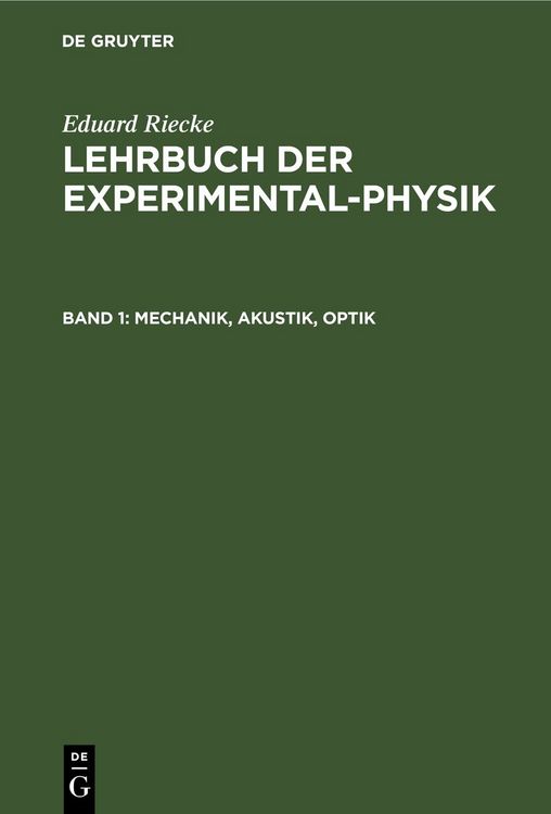 Produktbild: Mechanik, Akustik, Optik