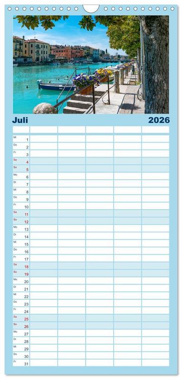 Produktbild: Familienplaner 2026 - Traumziel am Gardasee. Peschiera del Garda mit 5 Spalten (Wandkalender, 21 x 45 cm) CALVENDO