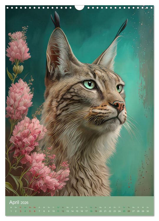 Produktbild: Raubkatzen mit Ornamenten indischer Art (Wandkalender 2026 DIN A3 hoch), CALVENDO Monatskalender