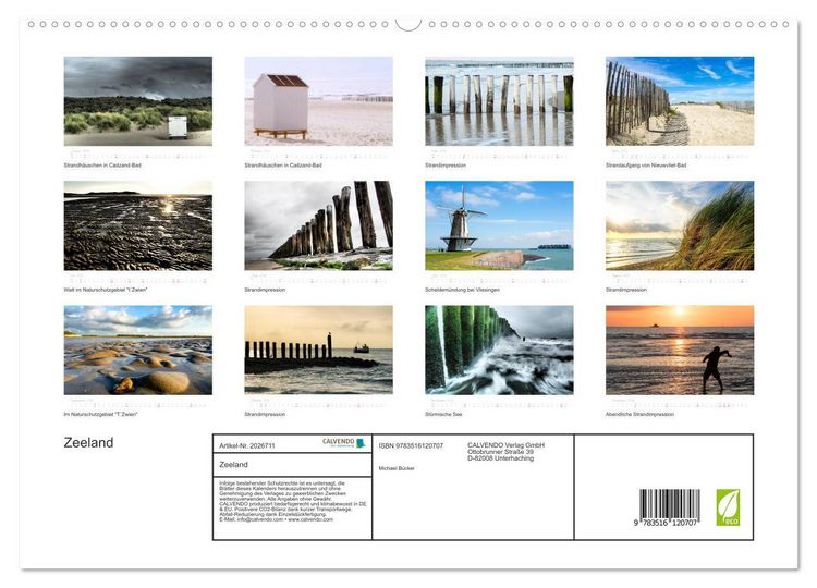Produktbild: Zeeland (hochwertiger Premium Wandkalender 2026 DIN A2 quer), Kunstdruck in Hochglanz