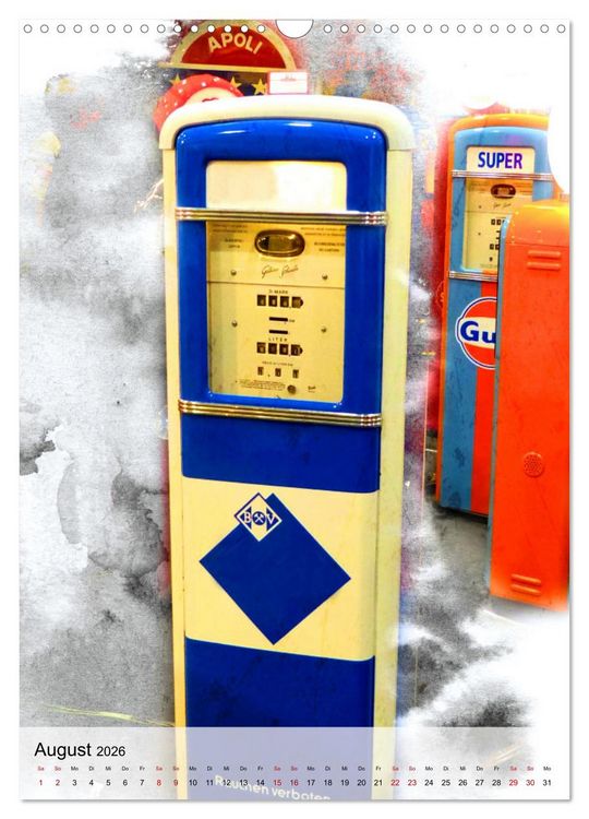 Produktbild: Gasoline - Vintage Tanks&auml;ulen in Szene gesetzt (Wandkalender 2026 DIN A3 hoch), CALVENDO Monatskalender