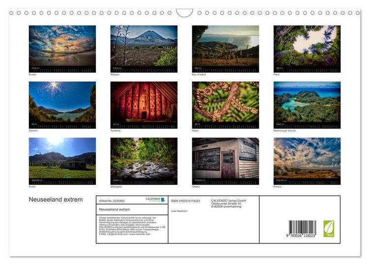 Produktbild: Neuseeland extrem (Wandkalender 2026 DIN A3 quer), CALVENDO Monatskalender