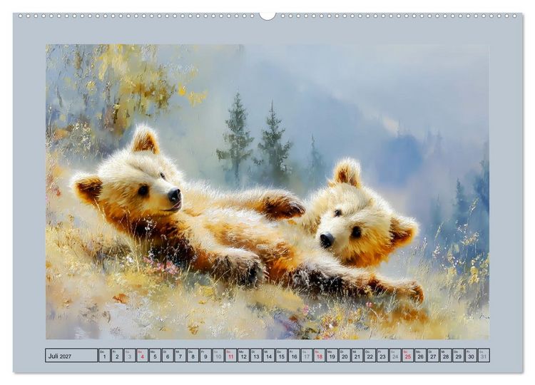 Produktbild: B&auml;renkinder. Kleine Waldseelen im Licht der Natur (Wandkalender 2027 DIN A2 quer), CALVENDO Monatskalender