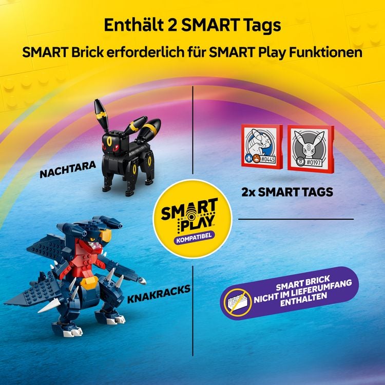 Produktbild: LEGO Pok&eacute;mon SMART Play: Nachtaras und Knakracks Duell um die Meisterschaft kompatibles Set 72165