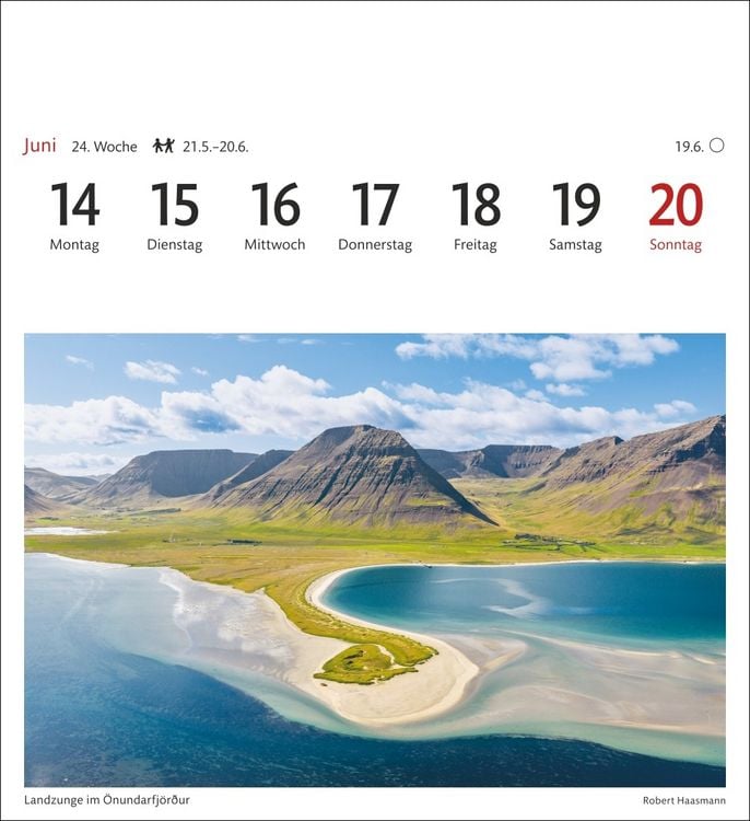 Produktbild: Island Sehnsuchtskalender 2027 - Wochenkalender mit 53 Postkarten