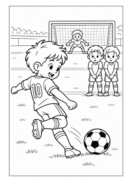 Produktbild: Kleine Kicker ganz gro&szlig;! &ndash; Fu&szlig;ball Malbuch ab 4 Jahren f&uuml;r Jungs mit 50 Ausmalbildern