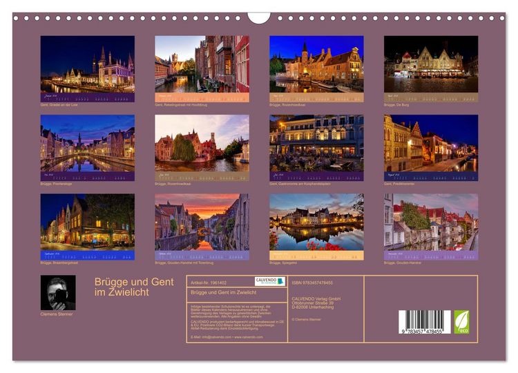 Produktbild: Br&uuml;gge und Gent im Zwielicht (Wandkalender 2026 DIN A3 quer), CALVENDO Monatskalender