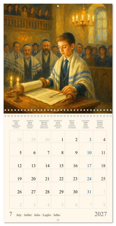 Produktbild: A Year of Jewish Life &ndash; Festivals and Traditions (Wall Calendar 2027 12 &times; 12 Inch) CALVENDO 12 Month Wall Calendar