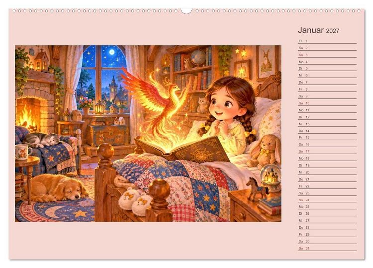 Produktbild: Mila und die Nacht der Fabelwesen (Wandkalender 2027 DIN A2 quer), CALVENDO Monatskalender
