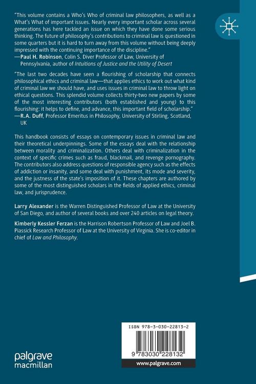 Produktbild: The Palgrave Handbook of Applied Ethics and the Criminal Law