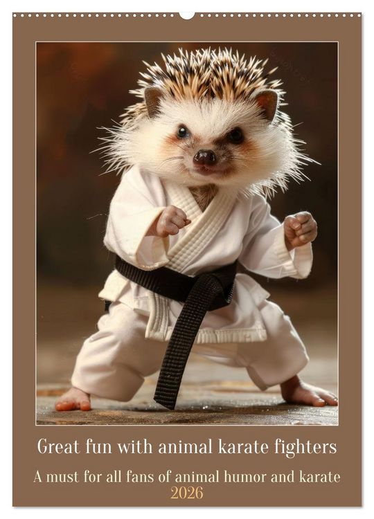 Produktbild: Great fun with animal karate fighters (Wall Calendar 2026 DIN A2 portrait), CALVENDO 12 Month Wall Calendar