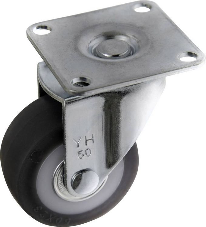 Produktbild: TOOLCRAFT TO-5137866 Lenkrolle mit Anschraubplatte 50mm TPR Tragf&auml;higkeit (max.): 50kg