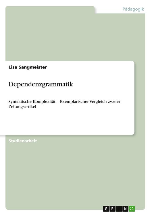 Produktbild: Dependenzgrammatik