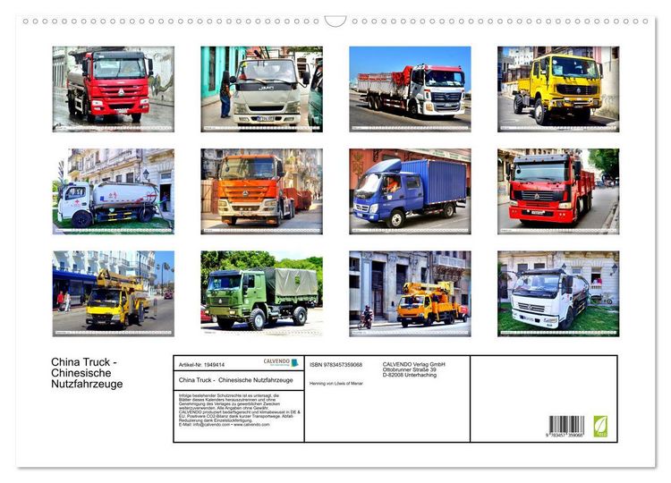 Produktbild: China Truck - Chinesische Nutzfahrzeuge (Wandkalender 2026 DIN A2 quer), CALVENDO Monatskalender