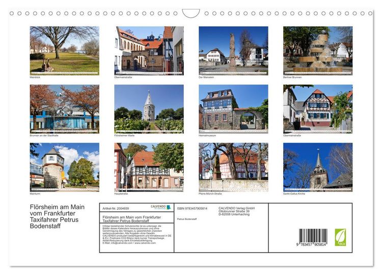 Produktbild: Fl&ouml;rsheim am Main vom Frankfurter Taxifahrer Petrus Bodenstaff (Wandkalender 2026 DIN A3 quer), CALVENDO Monatskalender