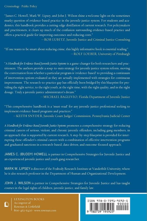 Produktbild: Handbook for Evidence-Based Juvenile Justice Systems