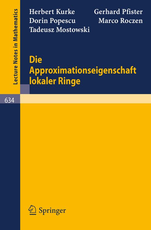 Produktbild: Die Approximationseigenschaft lokaler Ringe